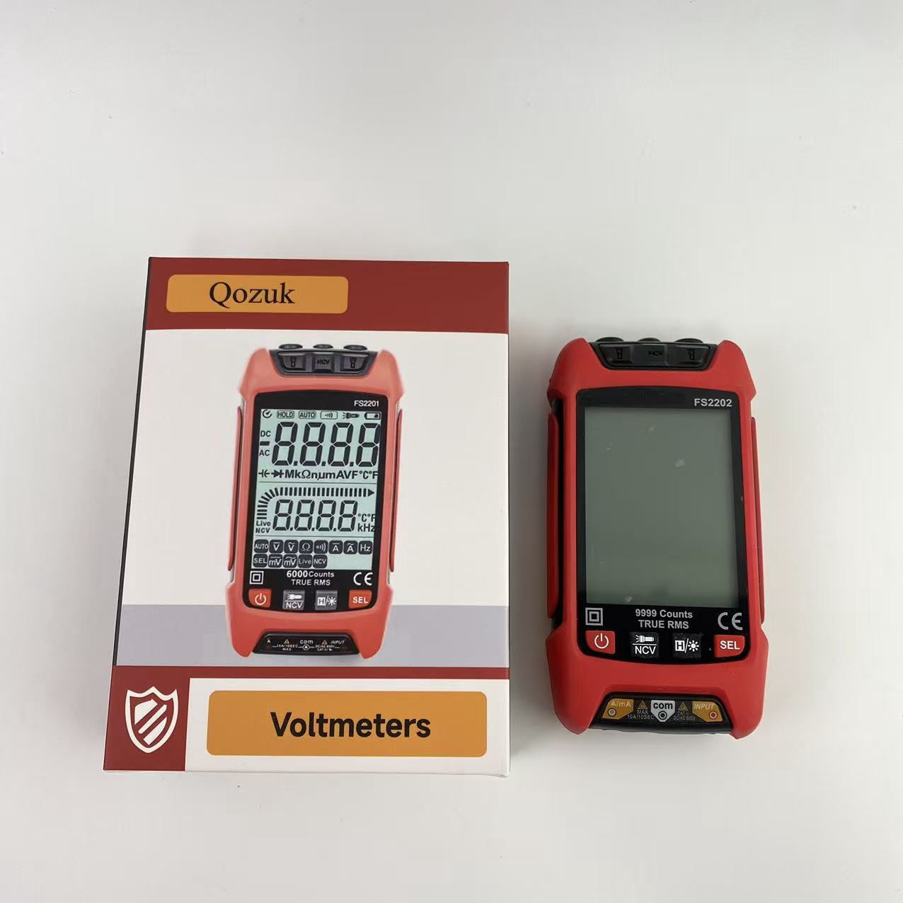 Qozuk Voltmeters,58A Multimeter 2000 Counts Digital Multimeter , DC AC Voltmeter and Ohm Volt Amp Tester, Measures Voltage, Current, Resistance
