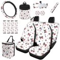 thumbnail image 1 of Qpednta 15Pcs Patriotic Bow Car Seat Covers Full Set Universal, Automotive Protector Set with Steering Wheel Cover, Seat Belt Cover, Trash Bin, Coasters, Air Vent Pouch, Universal for Sedans Suvs, 1 of 7