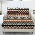 thumbnail image 1 of Qpednta Aztec Geometric Sheets Set 3 Pieces Fitted Sheet Set with 2 Pillowcases Wrinkle Resistant Bedding Set Soft Breathable Fitted Sheet Washable Bed Sheets for Bedroom Decor, 1 of 7
