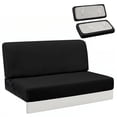 thumbnail image 1 of Qpednta Black RV Couch Covers for Sofa Bed 2-Piece Set Stretchable Backrest & Seat Covers Set, Camper Slipcovers for Jackknife Sleeper Sofas, Washable Material, 1 of 7