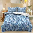 thumbnail image 1 of Qpednta Blue Paisley Duvet Cover Set All-Season Bedding Comforter Set Lightweight Comforter Cover 3-Piece Comforter Bedding Set for Apartment & College Dorm Decor, 1 of 7