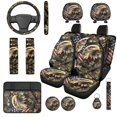 thumbnail image 1 of Qpednta Camo Hunting Wood 14 Pcs Automobile Seat Cover Sets and Car Headrest Cover Cars Steering Wheel Cover and Center Console Cover Seat Belt Pads Elastic Soft Suitable for Car SUV, 1 of 6