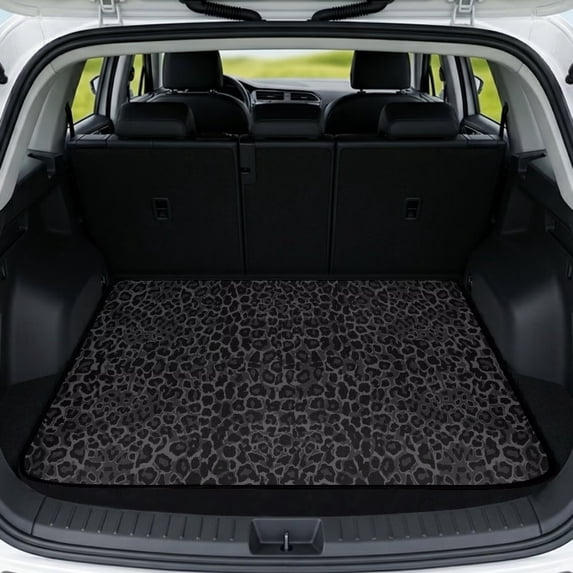 Qpednta Cheetah Print Cargo Liner 29"x39" Rear Trunk Mat Non-Slip, Cargo Carpet Protects Factory Carpet from Dirt & Scratches Universal for Sedan SUV Truck Easy To Clean