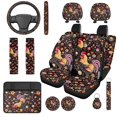 thumbnail image 1 of Qpednta Chicken Floral Print 14 Pack Car Accessories Set with Cars Seat Covers Auto Steering Wheel Accessories and Seat Belt Pads Cars Headrest Cover Armrest Cover Soft Suitable for Car SUV, 1 of 6