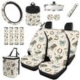 thumbnail image 1 of Qpednta Cowboy Bow Automotive Seat Cover Set 15Pcs Protection, Steering Wheel Cover, Seat Belt Cover, Trash Bin, Cup Coasters, Air Vent Pouch, Rearview Mirror Cover, Universal Accessories, 1 of 7