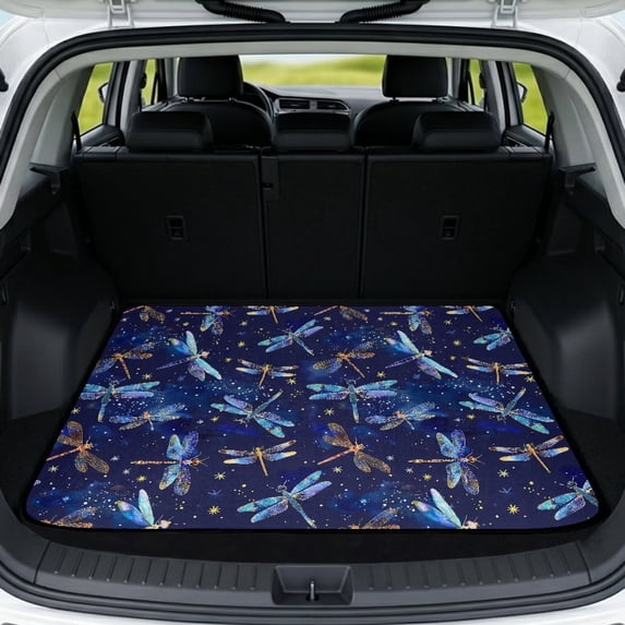 Qpednta Dragonfly Print Car Trunk Mat Cargo Liner 29"x39" Non-Slip, Premium Polyester All Weather Rear Trunk Protection Universal Fit for SUV Sedan Truck