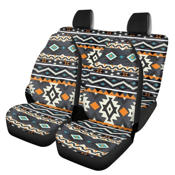 Qpednta Fashion Aztec Car Seat Covers Full Set Automotive Seat Covers Accessories Breathable Front Car Seat Cover Pack of 4 Car Seat Protector Cushion Pad Mat for Car Truck SUV