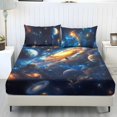 thumbnail image 1 of Qpednta Galaxy Sheets Set 3 Pieces Bedding Sets 1 Fitted Sheet with 2 Pillowcases Machine Washable Fitted Sheet Comfortable Bed Sheets Washable Bedding Set for Dorm Apartment, 1 of 7