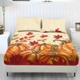 thumbnail image 1 of Qpednta Harvest Pumpkin Fitted Sheet Set, Soft Comfort 3 Piece Sheet Set with 1 Fitted Sheet and 2 Pillowcases, Fade‑Resistant Deep Pocket Bedding Set for Home Decoration, 1 of 7
