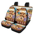 thumbnail image 1 of Qpednta Hippie Flower Car Seat Covers Full Set 4 Pcs Front Seats and Rear Bench Cover Protector Highland Cow Removable Automotive Accessories Easy to Install Universal Fit Most Cars, 1 of 7