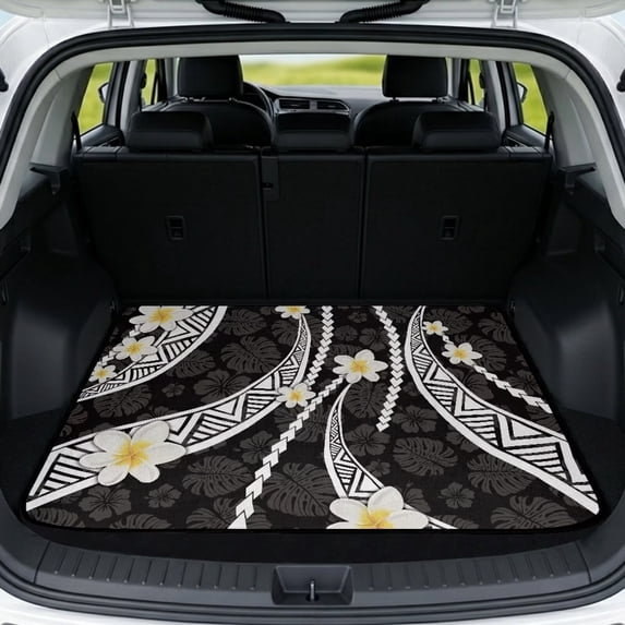 Qpednta Polynesian Tattoo Cargo Liner Car Trunk Mat All Weather Non-Slip 29"x39", All Weather Rear Trunk Protector Interior Accessories Universal Fit for Most Vehicles
