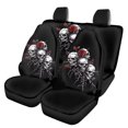 thumbnail image 1 of Qpednta Skull Rose Car Seat Covers Sets 4Pcs Front Seat Protector Carseat Rear Split Bench Cover Universal Vehicle Seat Protector Fit Most Car Truck SUV, 1 of 7