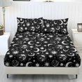 thumbnail image 1 of Qpednta Sun Moon Star Sheets Set 3 Piece Sheet Set with 1 Fitted Sheet and 2 Pillowcases Soft Bedding Set with Deep Pocket Fitted Sheet Washable Bed Sheets for Bedroom Decor, 1 of 7
