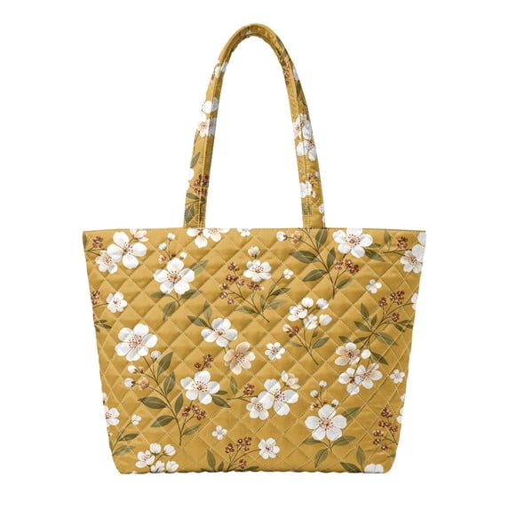 Qpednta Tropical Floral Tote Bag for Women Lightweight Large Capacity Shoulder Bag Nursing School Travel Tote Bags with Inner Pocket for Work Weekend Getaway