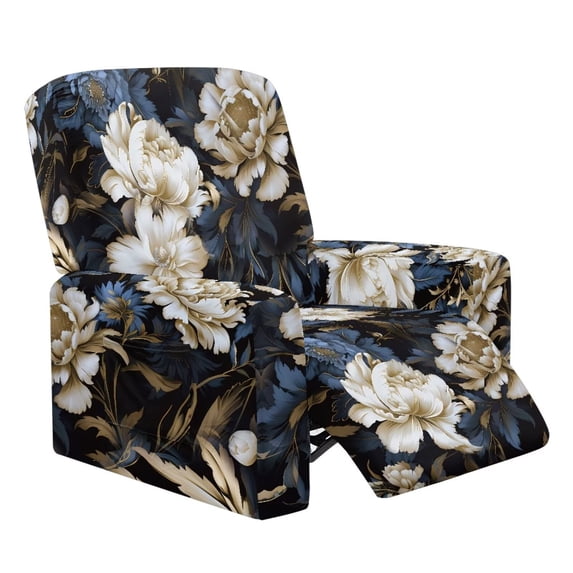 Qpednta Vintage Peony Recliner Chair Slipcovers Washable Polyester Recliner Slipcovers Non Slip Stretch Recliner Slipcover Stretchy for Guest Room Living Room
