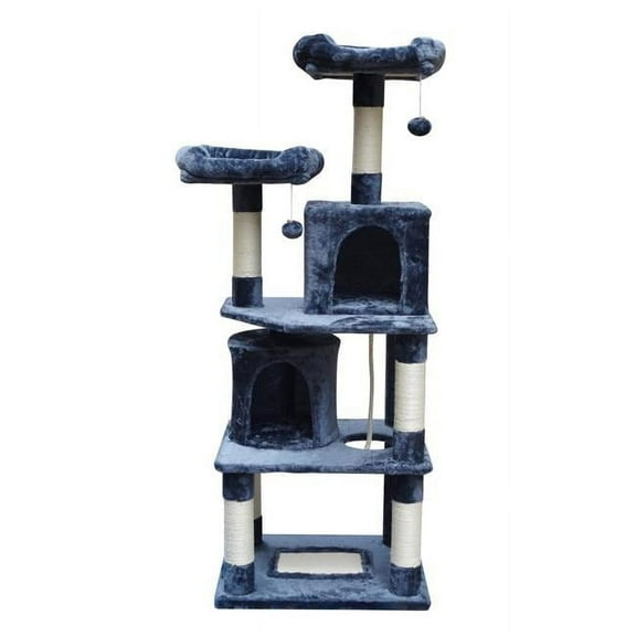 Qpets CT-203 Qpets 62'' Cat Tree, Super Sturdy Cat Tower with Scratching Posts, Big Cat Condo, Play House for Medium Cat or Big Cat