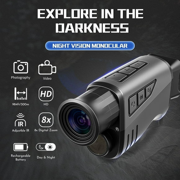 Qpingan Monocular Infrared Night Vision Goggles with 1080p Video 16x Zoom 1.54" Screen 984ft Full Dark View Range for Hunting Outdoor