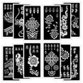 thumbnail image 1 of Qpout Tattoo Stencils, 12 Sheets Henna Temporary Tattoo Stencil Kit Reusable Tattoo Stickers for Face Paint Body Art, 1 of 8