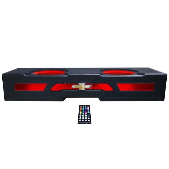 QPower QLUXE Dual 10 Vented with RGB LED Illumination Chevy 2007-2013 Crew Cab
