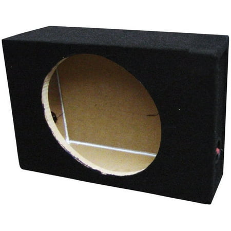 Q-Power Shallow Single 12" SealedTruck Subwoofer Enclosure Box, Charcoal