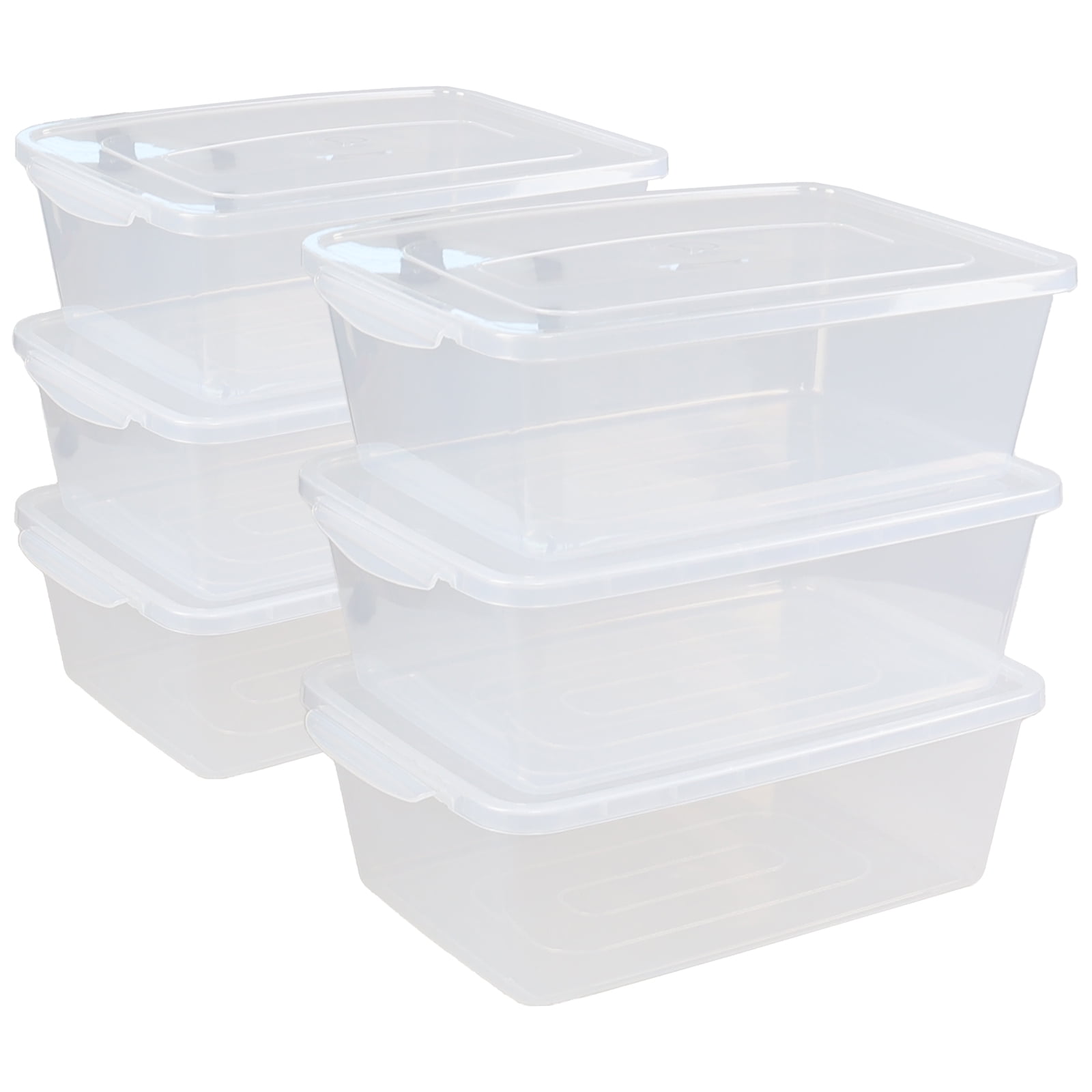 Qqbine 16 Quart Clear Latching Storage Box, Plastic Storage Container ...