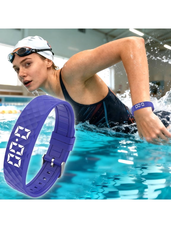 Vibration Reminder Smart Wristband with Sleep Monitoring, Rechargeable Fitness Tracker, Sports Activity Watch, Silicone Material Heart Rate Tracking, for Night Owls and Athletes, A