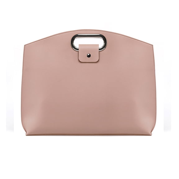 Qqyida Women's Large Capacity Laptop Tote Bag, Leather Wear Scratch Proof Handbag, 16.53x12.6in Portable Commuter, for Work Travel Daily Essentials, Notebook Tablet Carrier, Pink