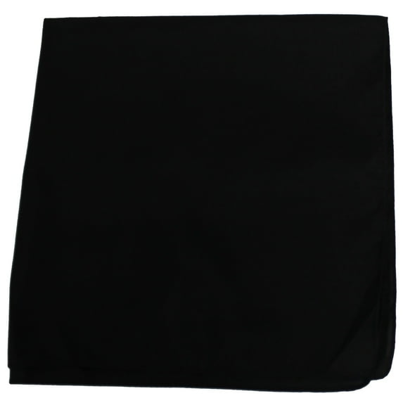 Qraftsy Cotton Bandana - Paisley and Solid Colors Available - 12 Pack (Plain Black)