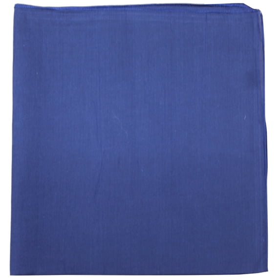 Qraftsy Cotton Bandana - Paisley and Solid Colors Available - 12 Pack (Plain Navy
