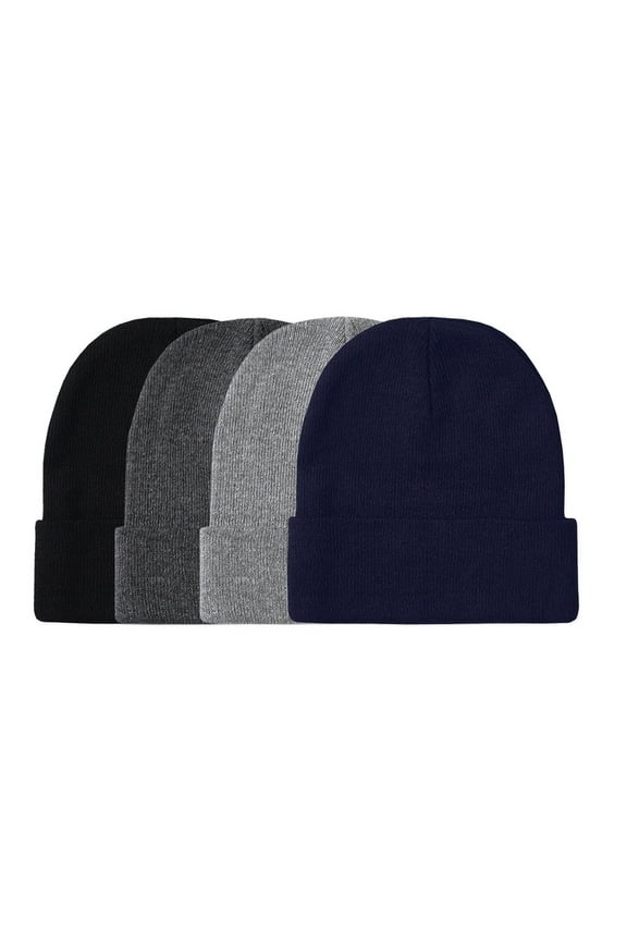 Mens Multiple Colors Solid Beanies - 6 Pack