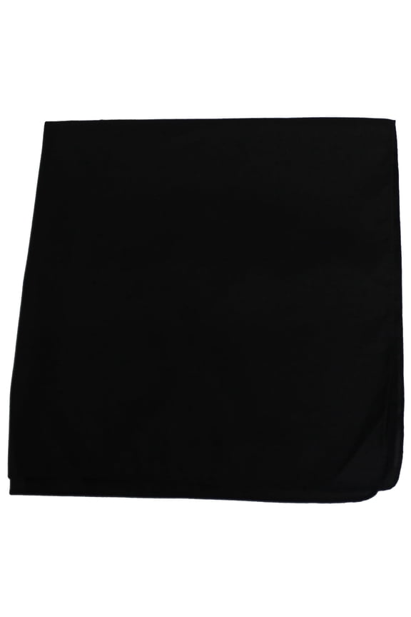Extra Large Cotton Bandana Solid Black 6 Count