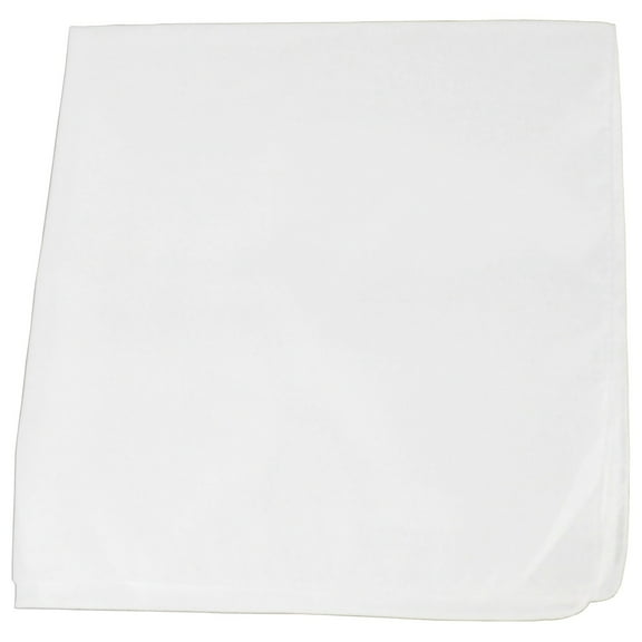 Qraftsy Plain Color Polyester XL Bandana - 27 x 27 Inch - 24 Pack (White)