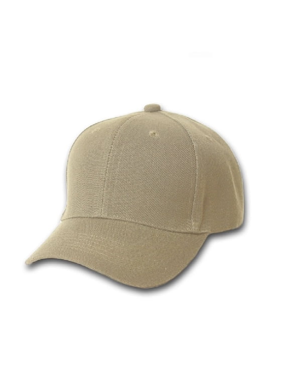 Plain Polyester Unisex Baseball Cap - Blank Hat with Solid Color (Tan)
