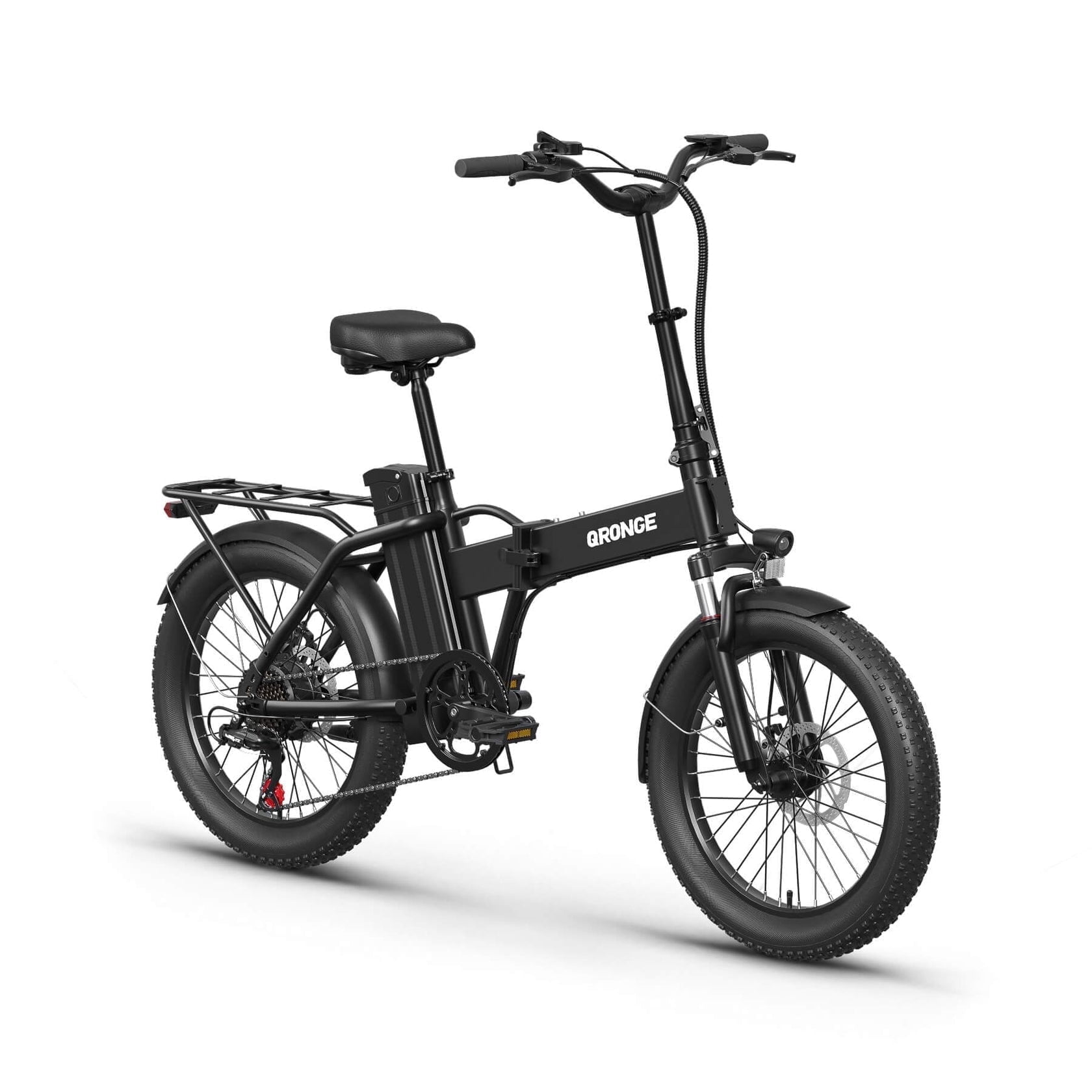 Qronge 1000W Folding Electric Bike for Adults 28mph 70Miles Max Range 20" Fat Tire Foldable Ebikes 48V 13.5AH Battery E-Mountain Bikes, UL2849 by SGS
