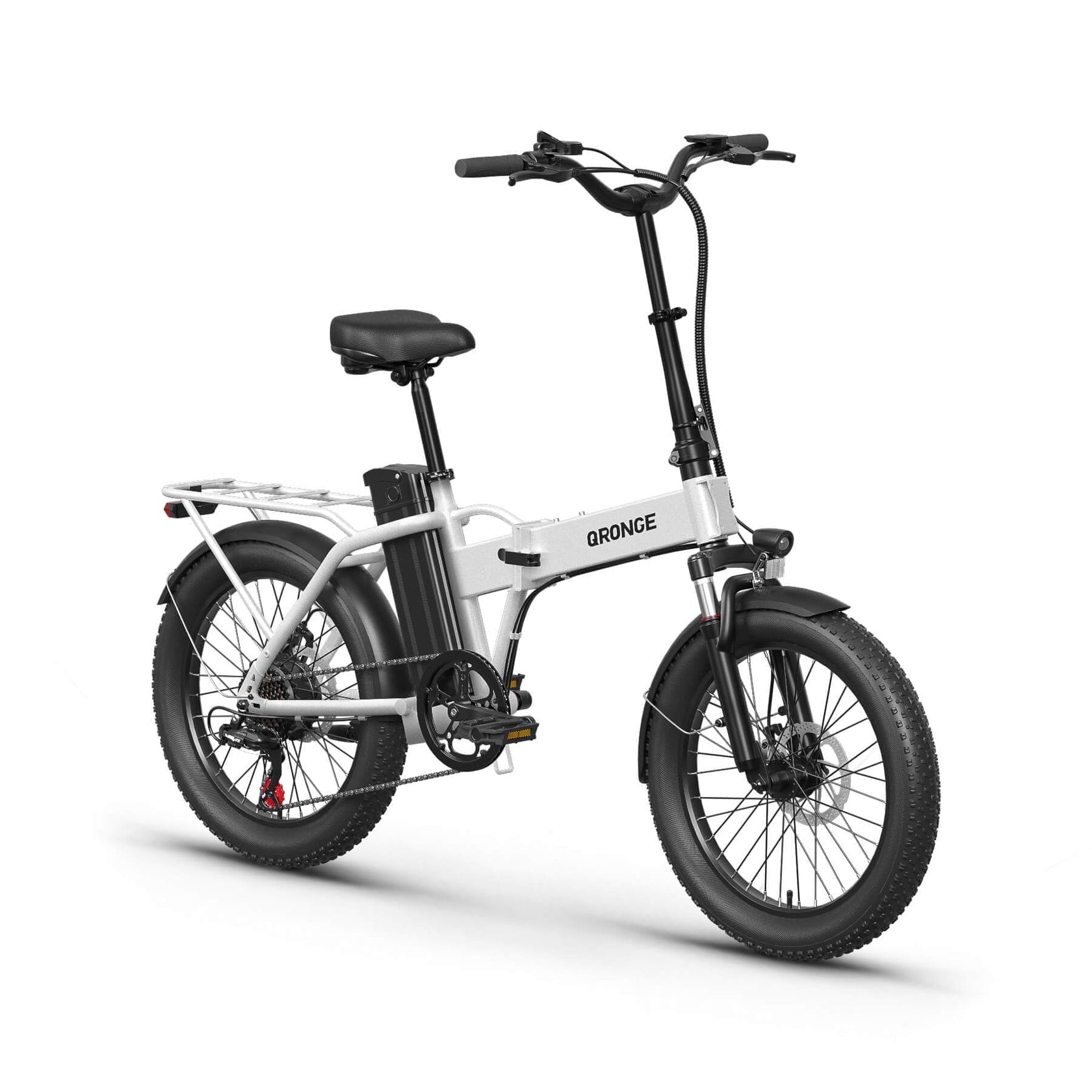 Qronge 1000W Folding Electric Bike for Adults 28mph 70Miles Max Range 20" Fat Tire Foldable Ebikes 48V 13.5AH Battery E-Mountain Bikes, UL2849 by SGS