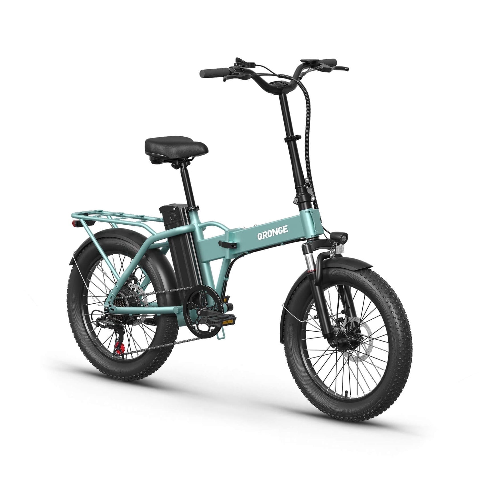 Qronge 1000W Folding Electric Bike for Adults 28mph 70Miles Max Range 20" Fat Tire Foldable Ebikes 48V 13.5AH Battery E-Mountain Bikes, UL2849 by SGS