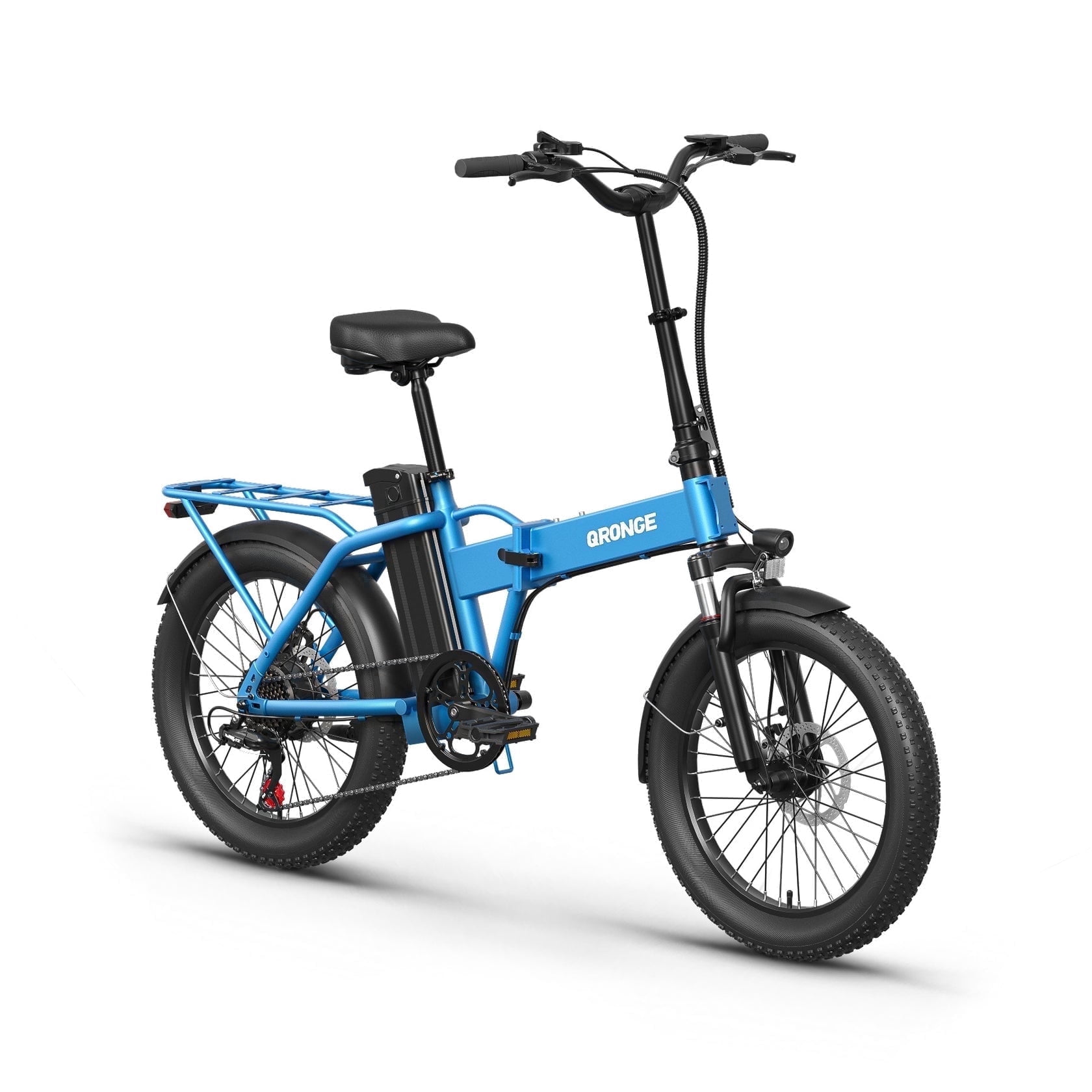 Qronge 1000W Folding Electric Bike for Adults 28mph 70Miles Max Range 20" Fat Tire Foldable Ebikes 48V 13.5AH Battery E-Mountain Bikes, UL2849 by SGS