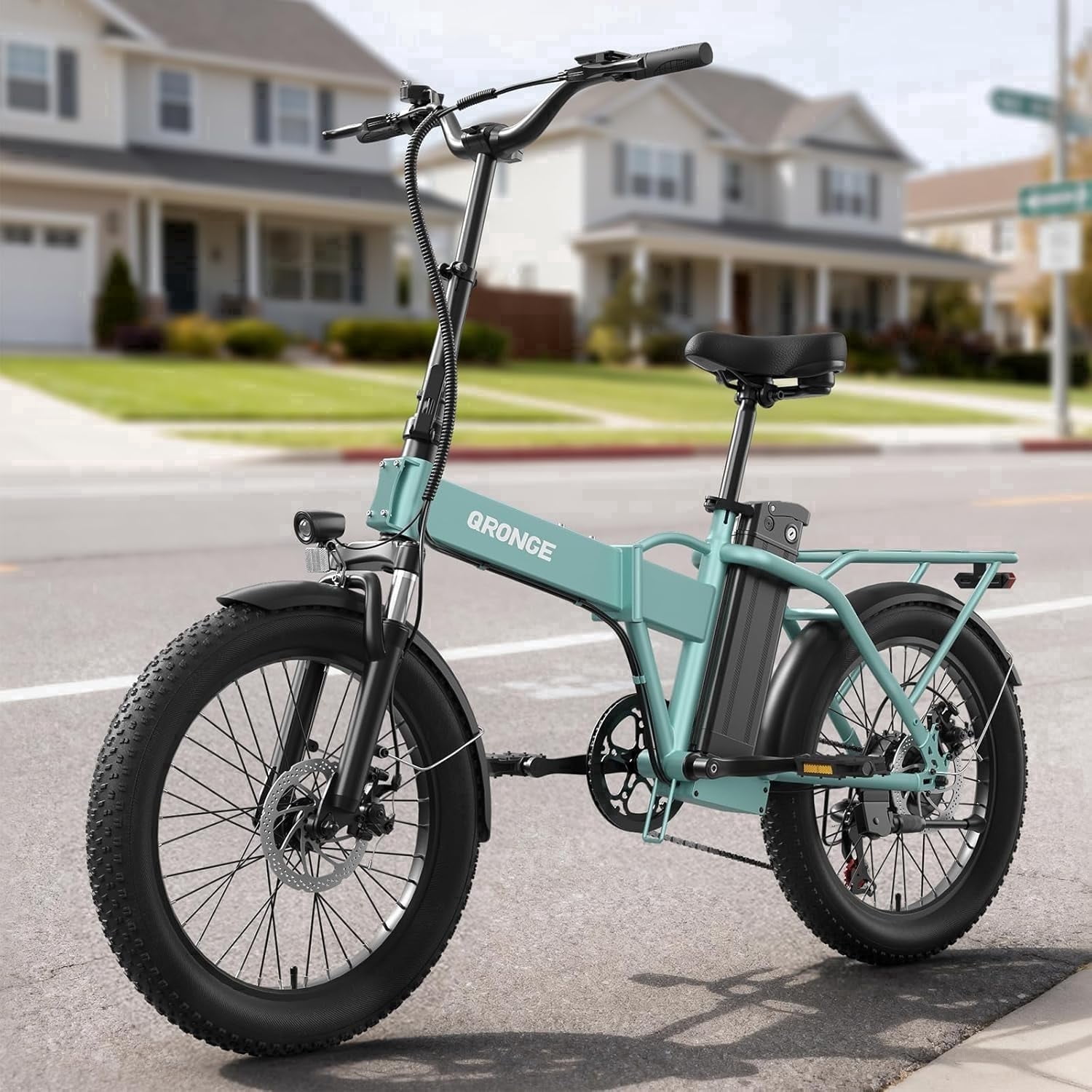 Folding Electric Bikes for Adults 1000W Peak Motor up to 70 Miles Range 28 mph Max Speed 20" x 3.0" Fat Tire Foldable Ebikes 48V 13.5AH Removable Battery 7-Speed E-Mountain Bikes, UL2849 by SGS