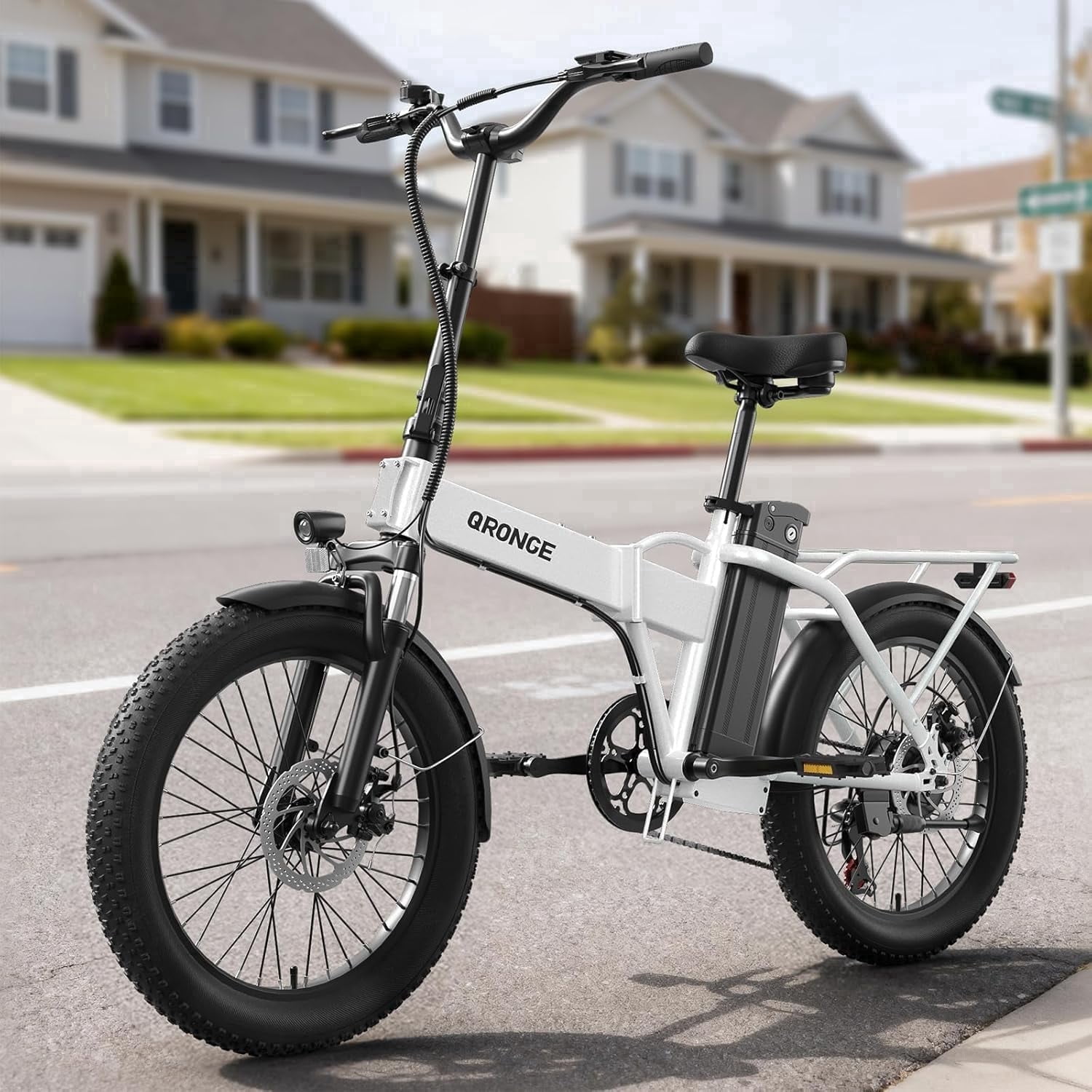 Folding Electric Bikes for Adults 1000W Peak Motor up to 70 Miles Range 28 mph Max Speed 20" x 3.0" Fat Tire Foldable Ebikes 48V 13.5AH Removable Battery 7-Speed E-Mountain Bikes, UL2849 by SGS