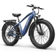Qronge Thunder Electric Bicyles,1800W Electric Mountain Bike,26" Fat Tire Hunting Bikes,48V 15Ah Ebike for Adults,7 Speed 28MPH Off-Road E Bicycle,Blue UL2849