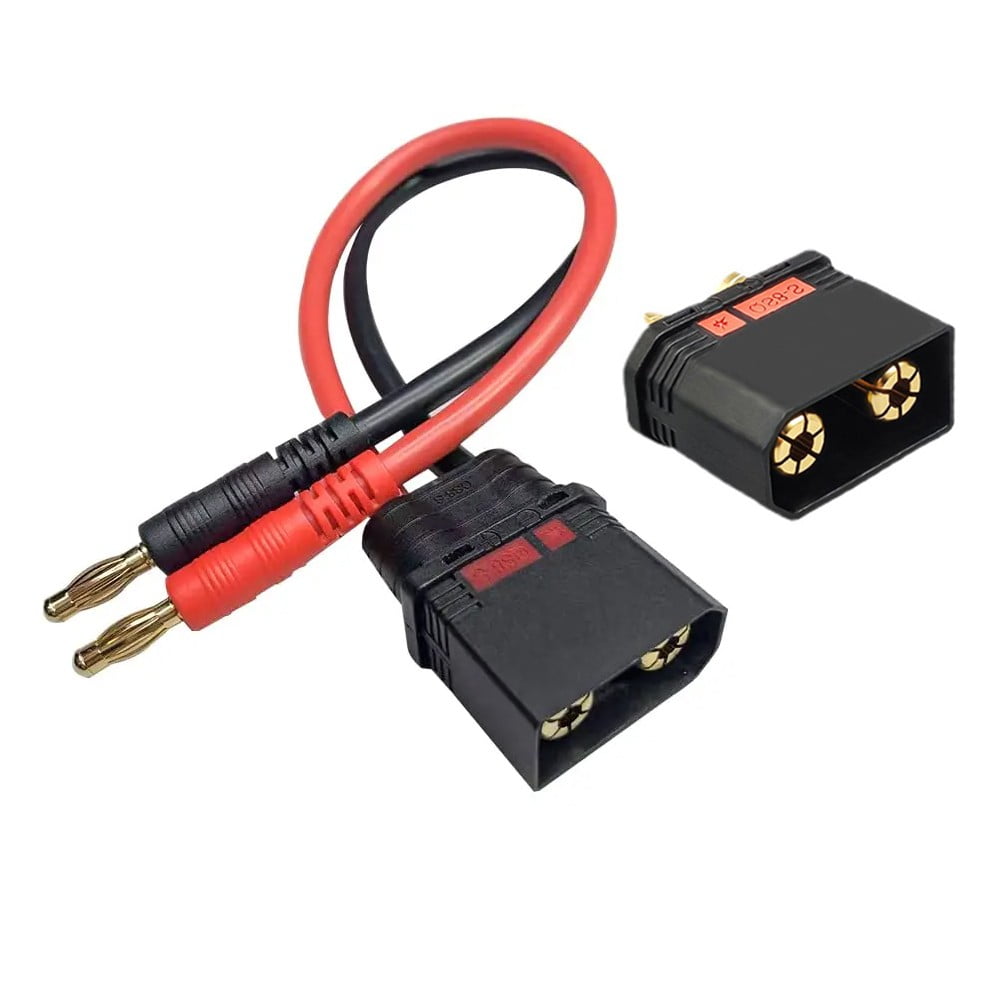 DGZZI QS8 To 4mm Banana Plug Charging Cable - 10AWG Silicone High Current Cable For Drones, RC Toys, Batteries, 8 Inch Length, 40A Continuous