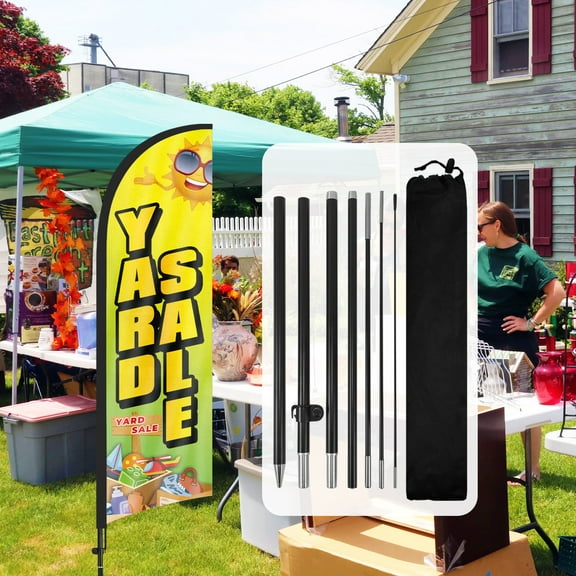 Qsum 8.2 ft Polyester Garage & Yard Sales Feather Outdoor Flag