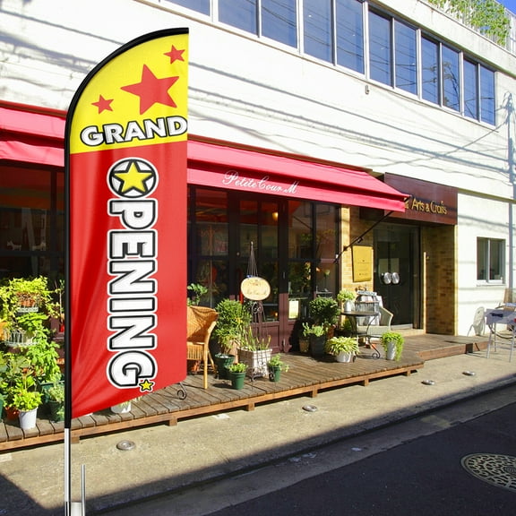 Qsum Grand Opening 8 ft Polyester Outdoor Flag, Tear Resistant