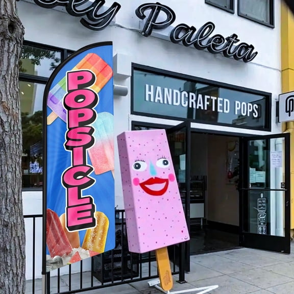 Qsum Popsicle 8' Polyester Fabric Outdoor Flag