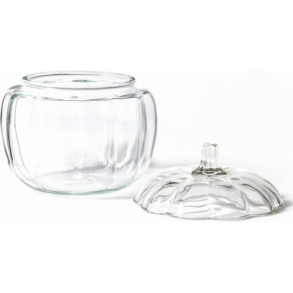 Qt. (70 oz.) Glass Pumpkin Jar with Matching Glass Lid - Festive Pumpkin Shape, Perfect for and Autumn , Ideal for Storing Candies and Cookies