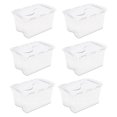 Qt Hinged Lid Storage Box, Stackable Bin with Lid, Plastic Container to