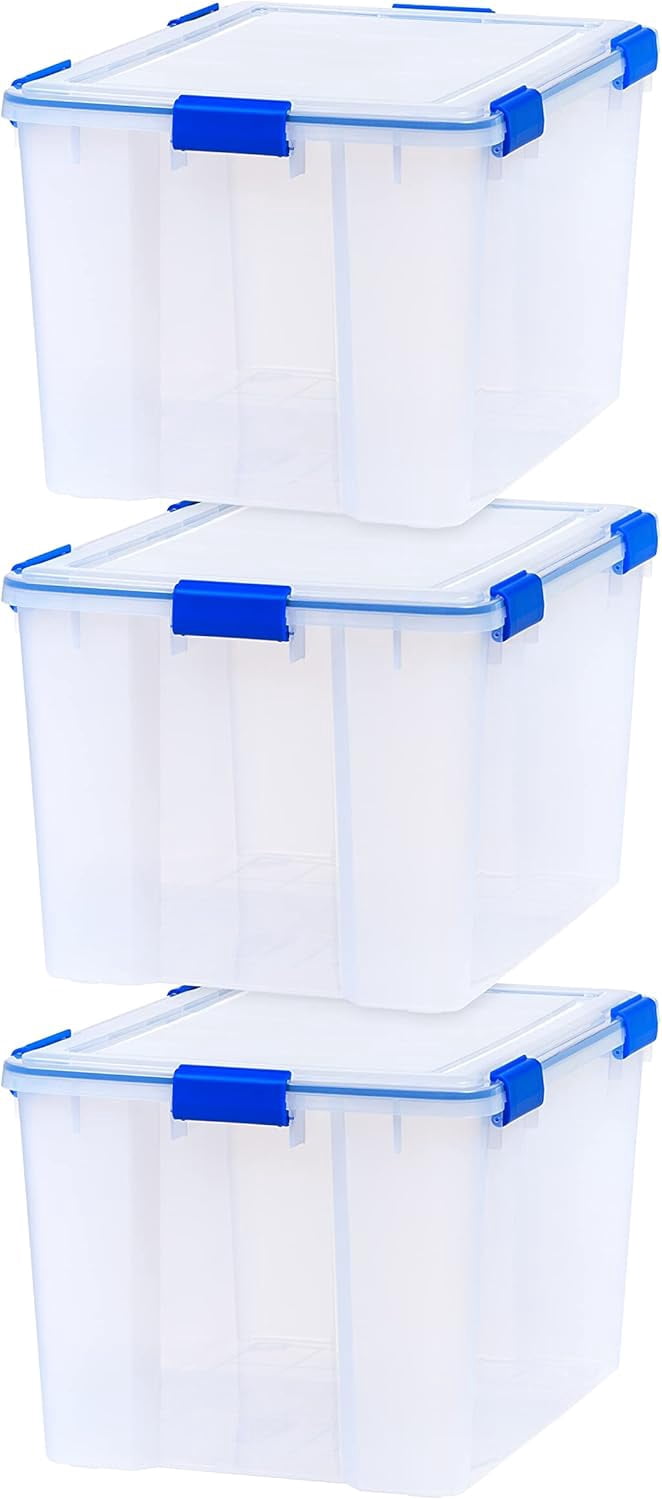 Qt Storage Bins with Lids - Plastic Gasket Box with Tight Latch and ...