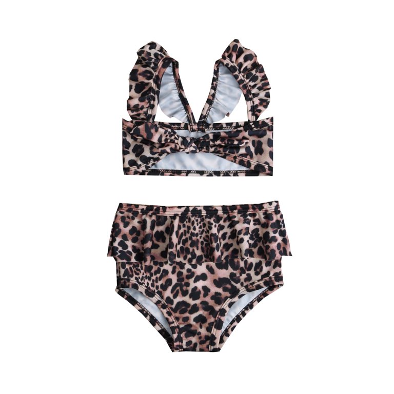Floral Leopard Print Bathing Suit Girl's Floral Leopard Print One Piece ...