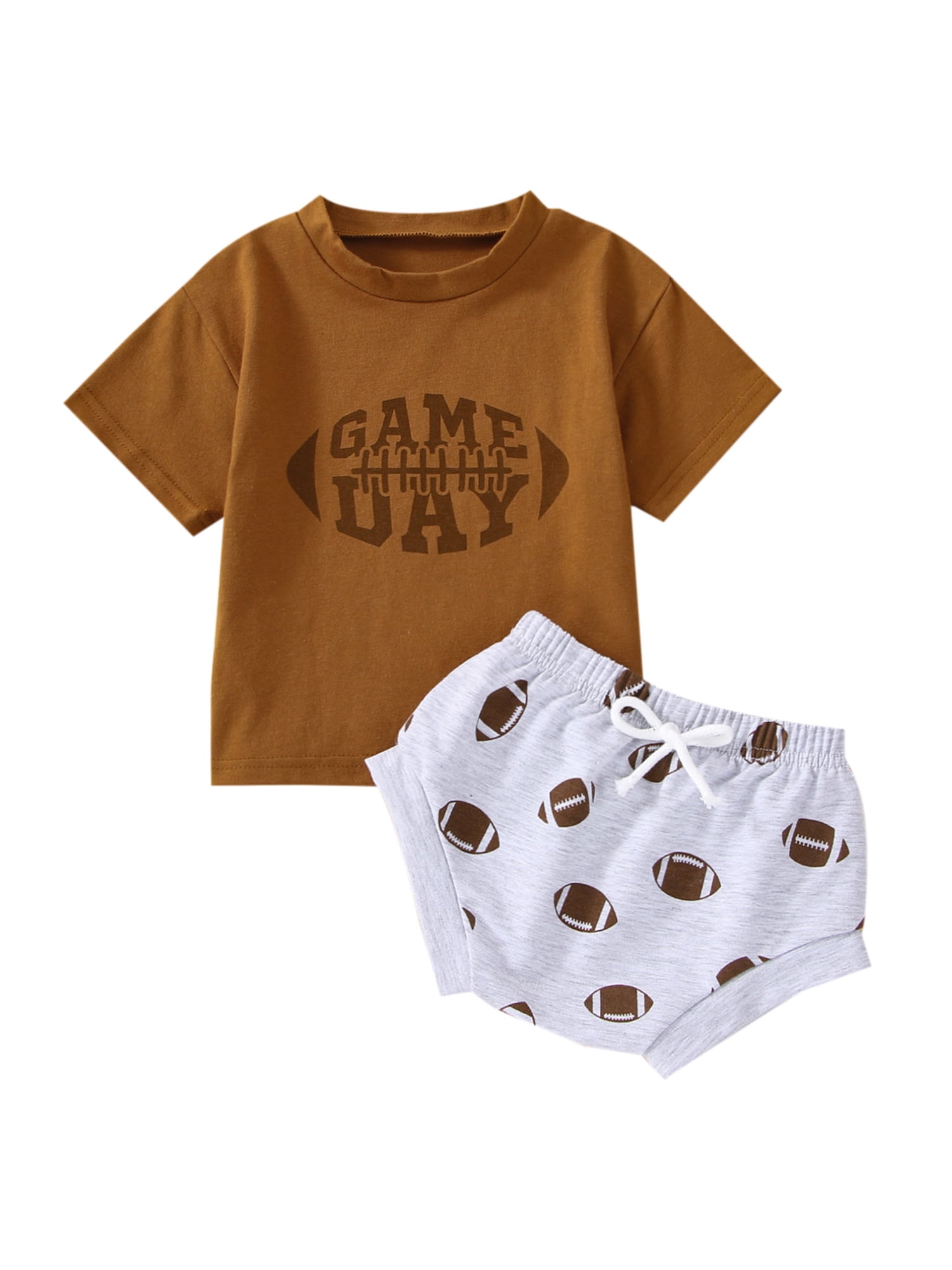 Qtinghua 2PCS Toddler Baby Boys Girls Clothes Game Day Rugby