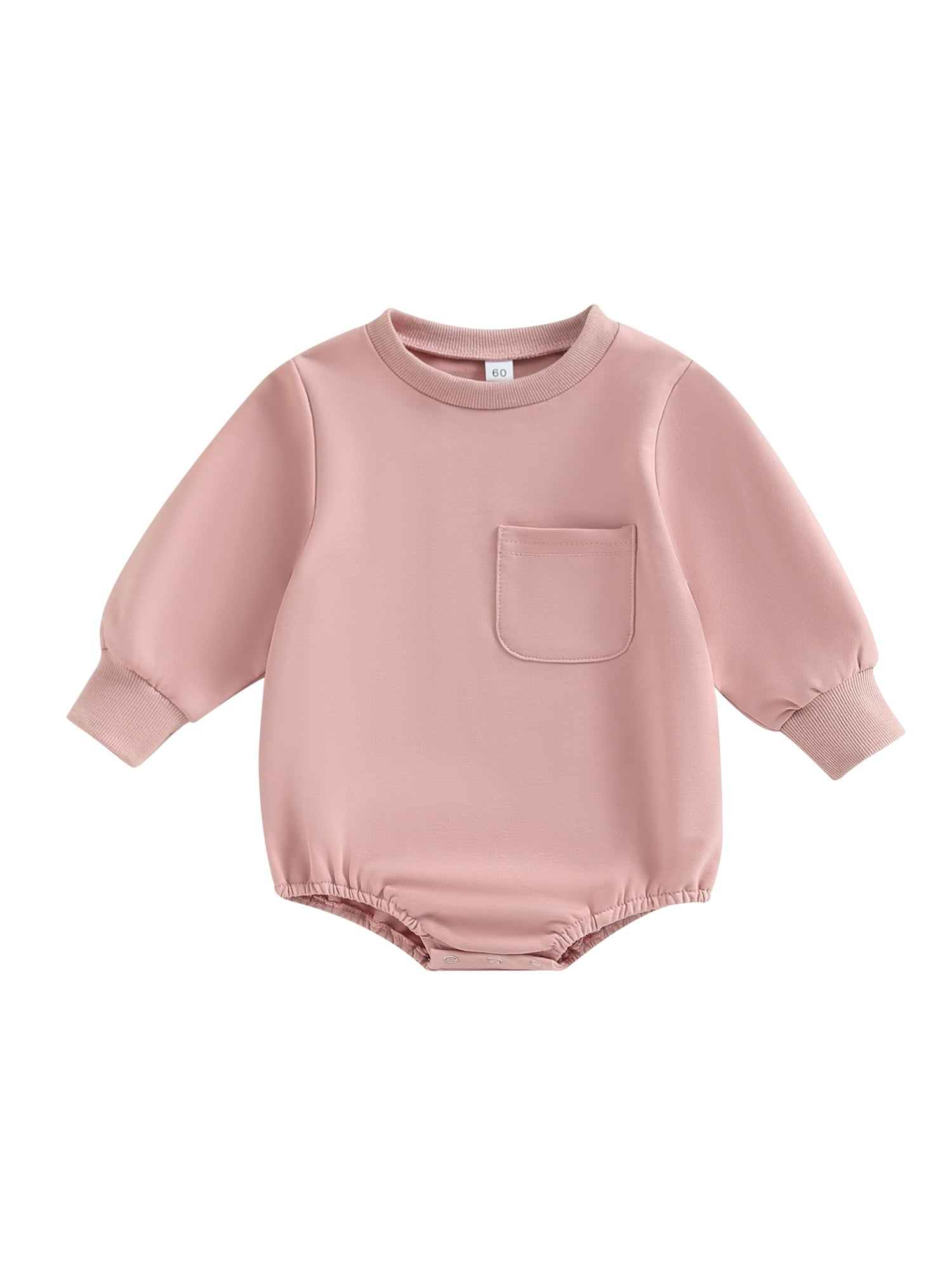 Babyhug 100% Cotton Knit Full Sleeves Solid Color Romper - Pink